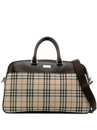 burberry canvas duffle pre-owned|farfetch burberry handbags.